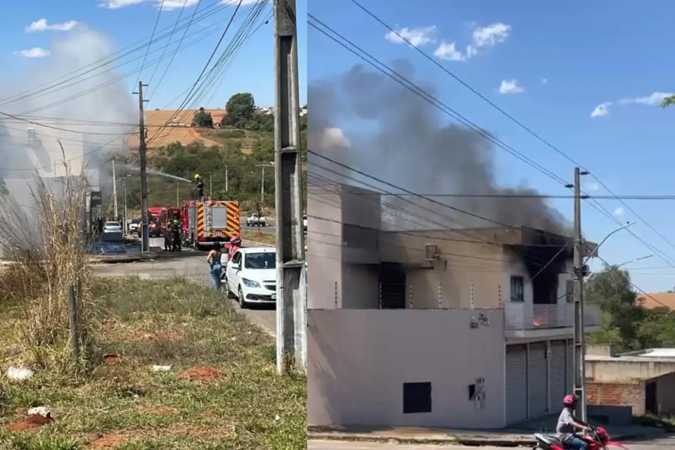 Veja vídeo da mulher que pulou da sacada para fugir de incêndio em Anápolis