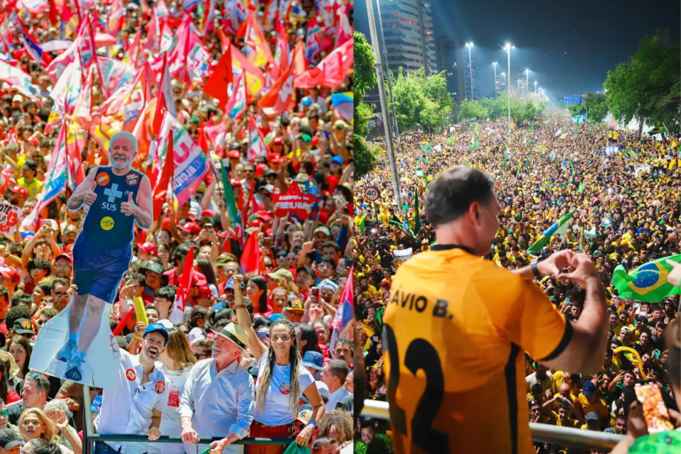 Lula e Flávio Bolsonaro mobilizam apoiadores em Goiânia e Aparecida na véspera da votação
