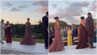 Gio Ewbank e Mari Gonzalez usam mesmo vestido em casamento de Juliette