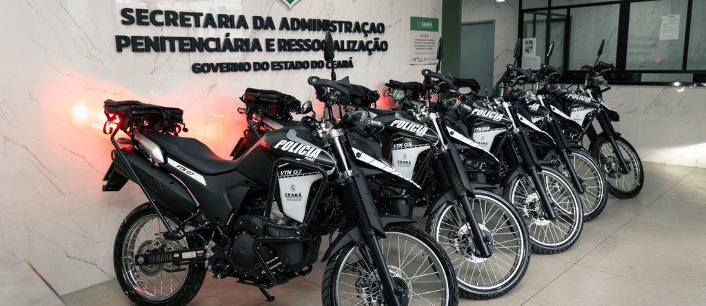 Sistema penitenciário do Ceará recebe cinco motocicletas para reforçar operações de segurança