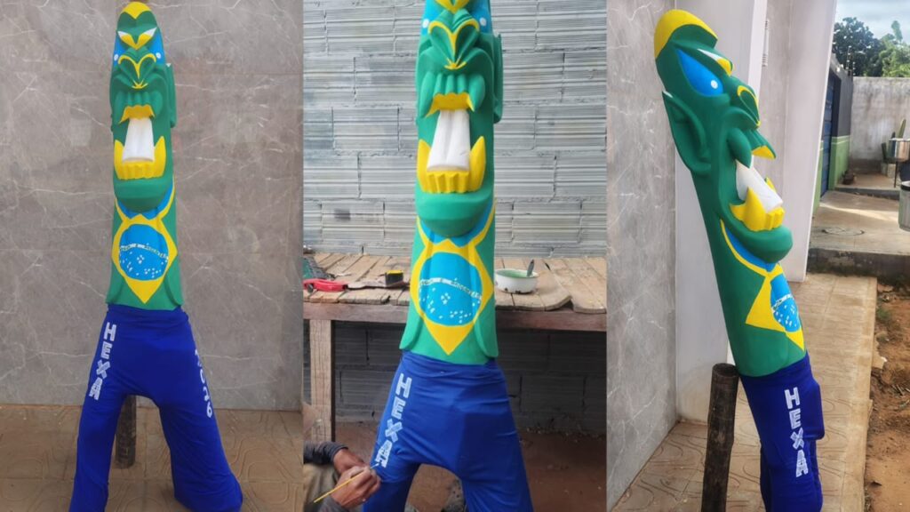 Carranca vira símbolo da torcida em Sento Sé e ganha cores do Brasil para apoiar Seleção na Copa do Mundo