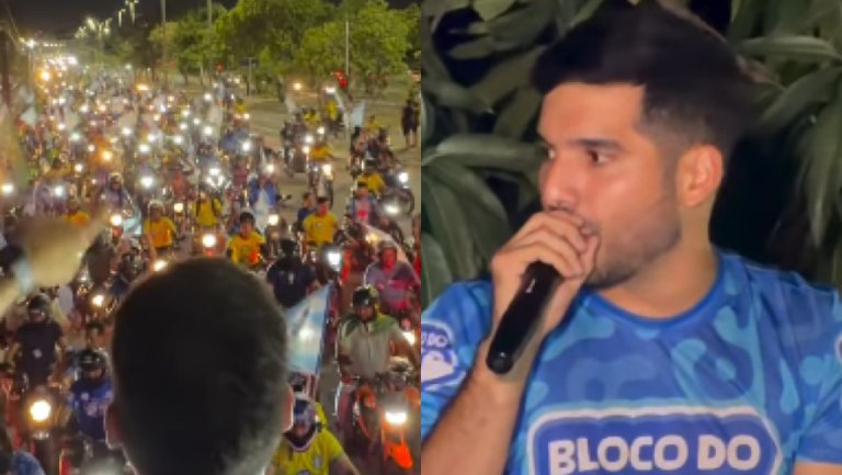 André Fernandes comanda motocarreata em Fortaleza e projeta vitória de Flávio Bolsonaro