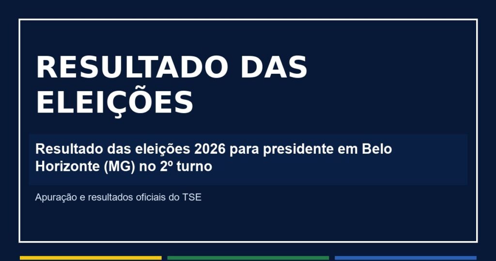 Resultado das eleições 2026 para presidente em Belo Horizonte (MG) no 2º turno