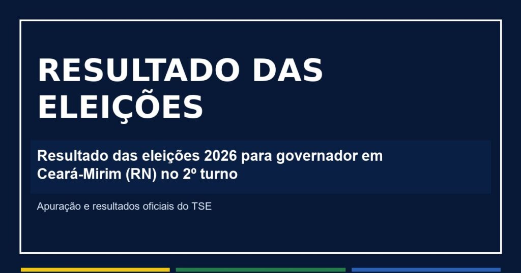 Resultado das eleições 2026 para governador em Ceará-Mirim (RN) no 2º turno