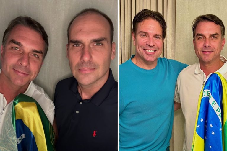 Eduardo Bolsonaro e Alexandre Ramagem postam fotos com Flávio Bolsonaro