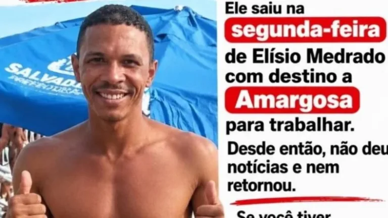 Homem desaparece após sair do trabalho em Amargosa