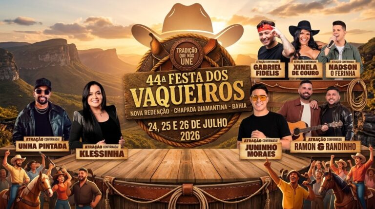 Prefeitura de Nova Redenção divulga grade da 44ª Festa dos Vaqueiros