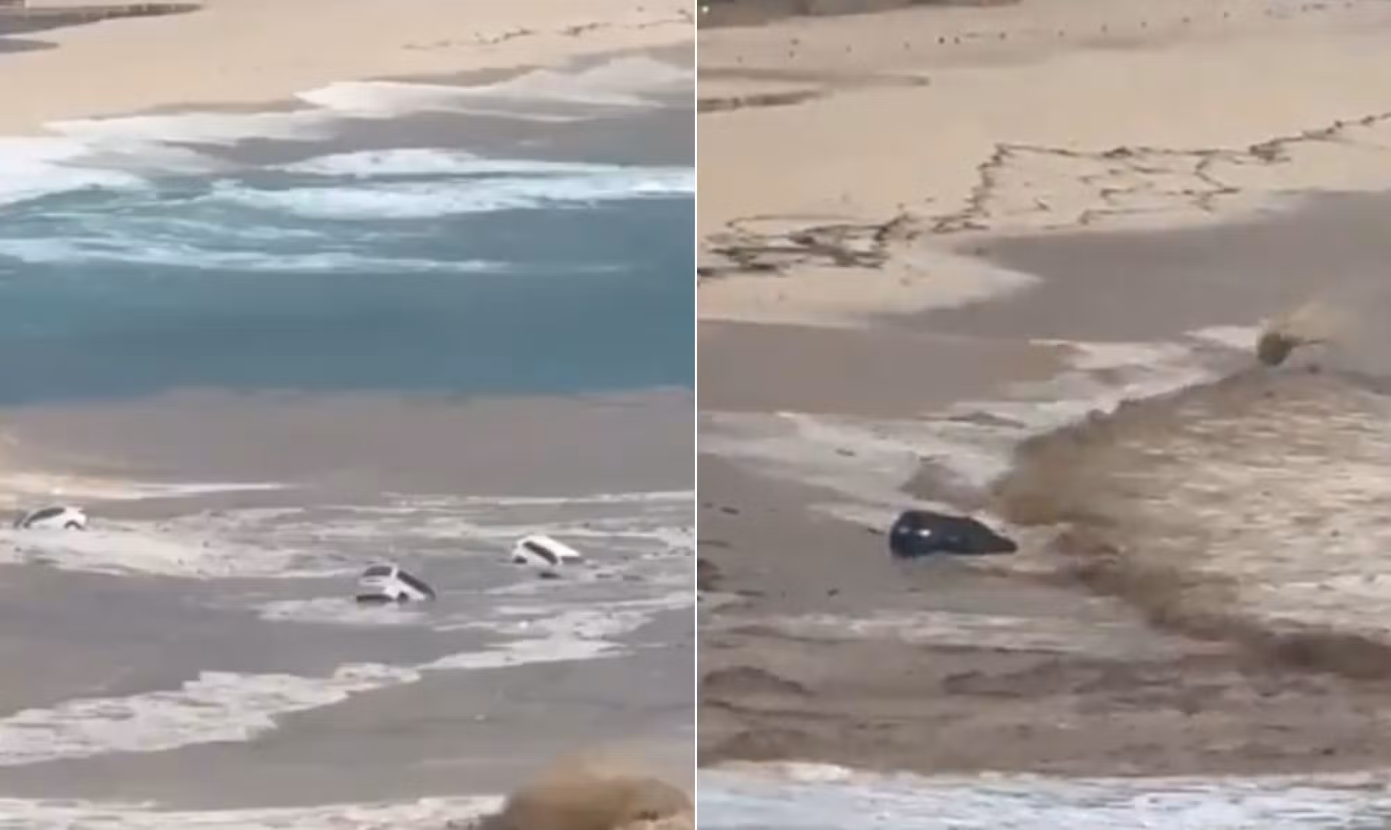 Vídeos mostram carros sendo arrastados por correnteza até o mar após fortes chuvas no México
