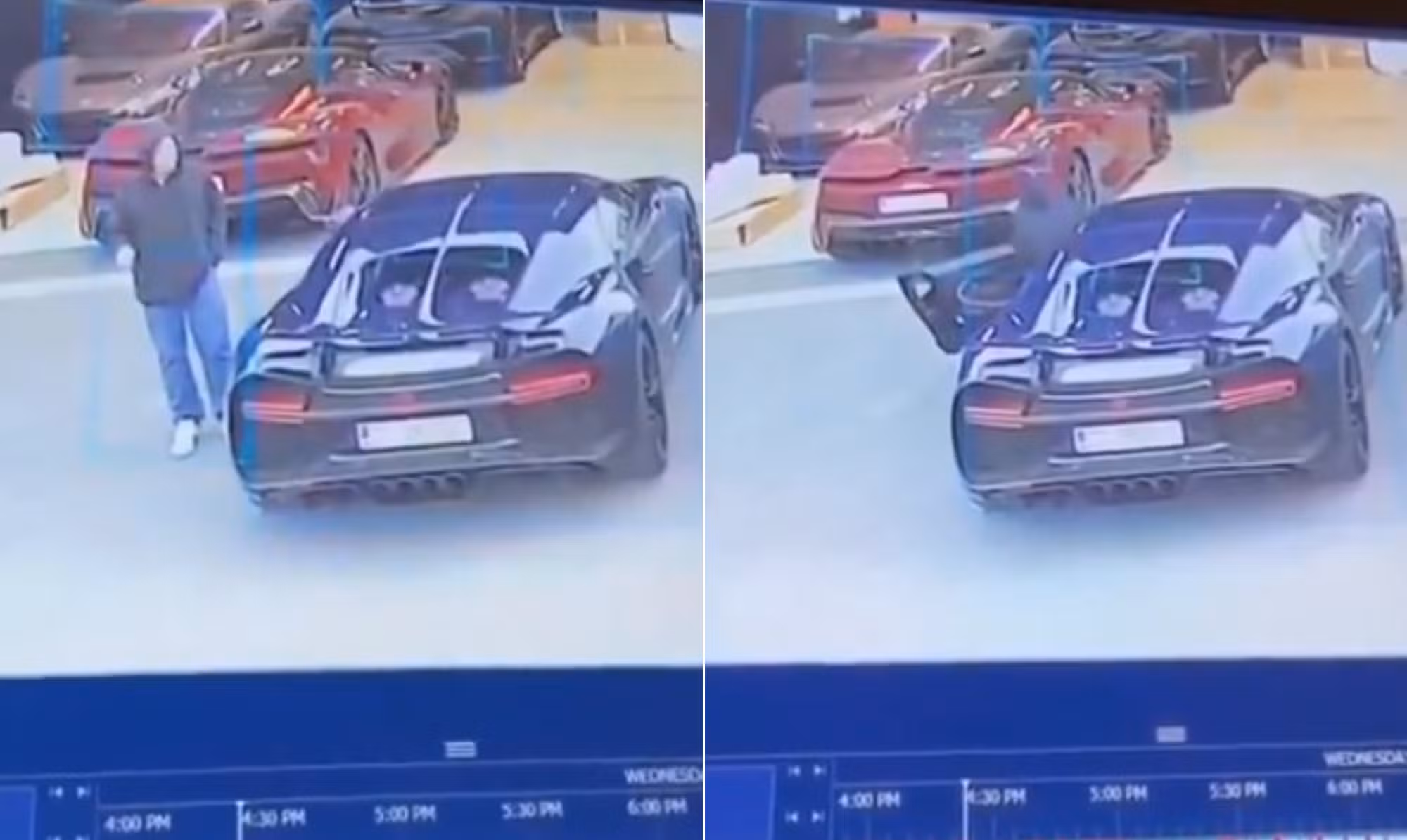 Vídeo mostra furto de Bugatti de CEO da montadora; executivo perseguiu ladrão em Porsche