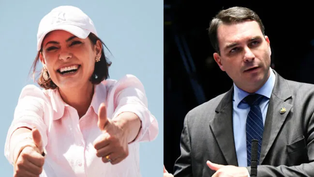Michelle Bolsonaro ganha “presente” de Flávio após ida do senador aos Estados Unidos e se reúne com presidente do PL